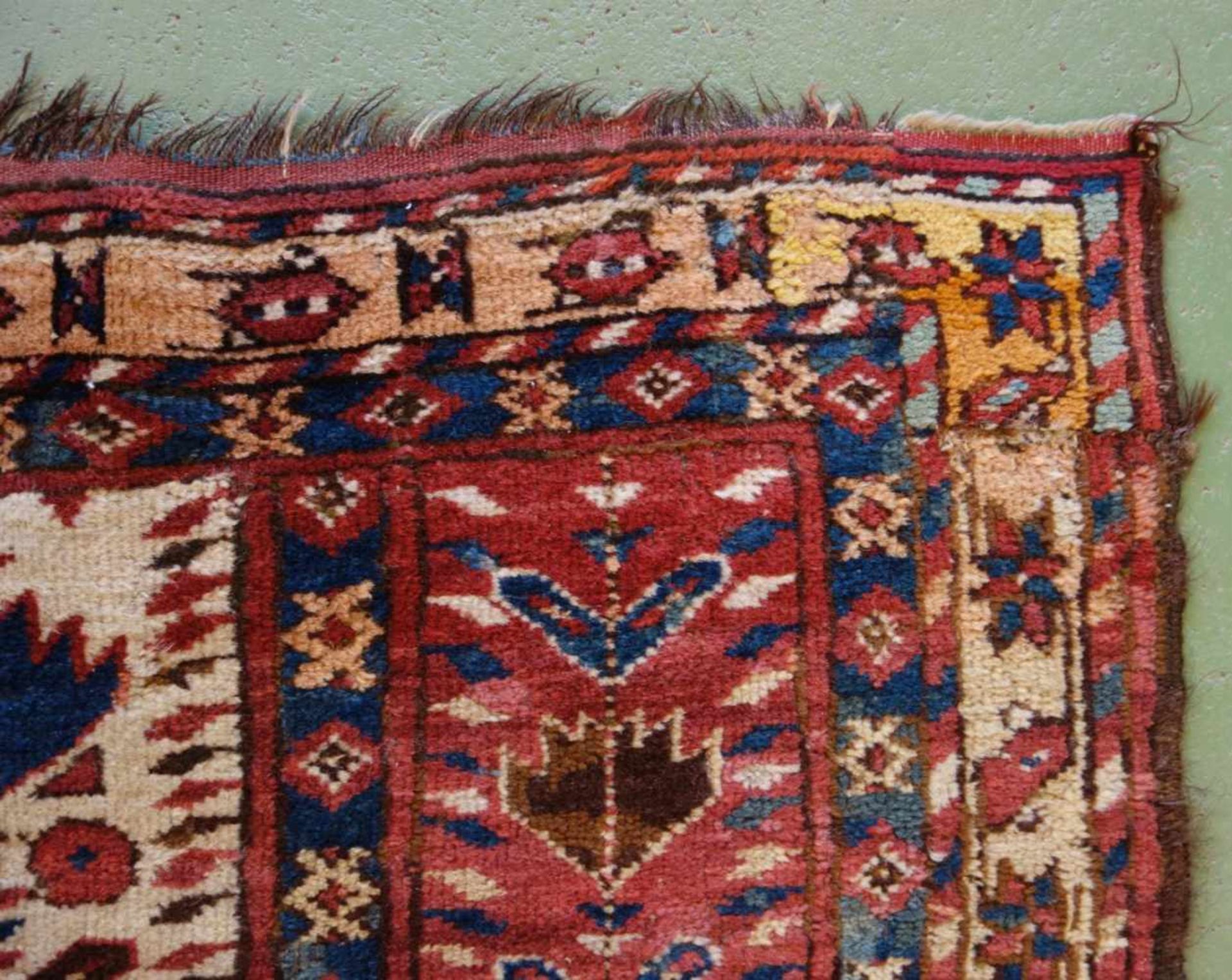 SCHMALER BESCHIR GEBETSTEPPICH / prayer rug, wohl 2. H. 19. Jh., Turkmenistan / Ersari-Beschir ( - Image 5 of 24