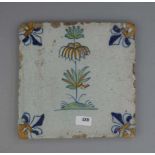 BAROCK-FLIESE "Kaiserkrone" / HOLLÄNDISCHE FAYENCE - FLIESE / WANDFLIESE / tegel / tile, wohl 17.