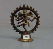 SKULPTUR / sculpture: "Shiva", Indonesien, Bronze, hellbraun patiniert und goldfarben akzentuiert.