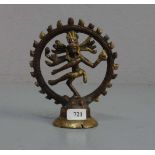 SKULPTUR / sculpture: "Shiva", Indonesien, Bronze, hellbraun patiniert und goldfarben akzentuiert.