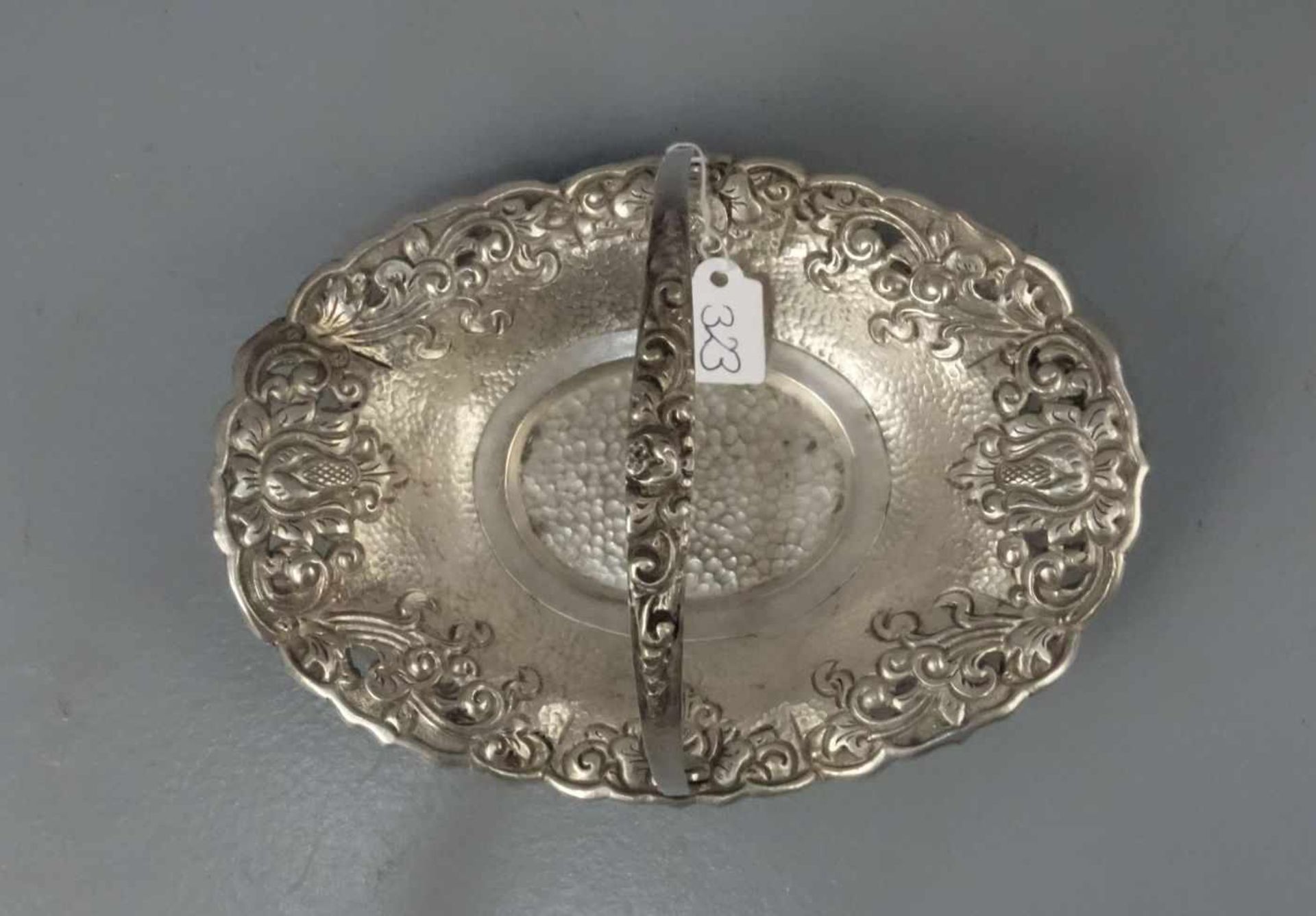 SILBERNE SCHALE / KORBSCHALE / silver bowl, 800er Silber (112 g), gepunzt mit Feingehaltsangabe - Bild 2 aus 5