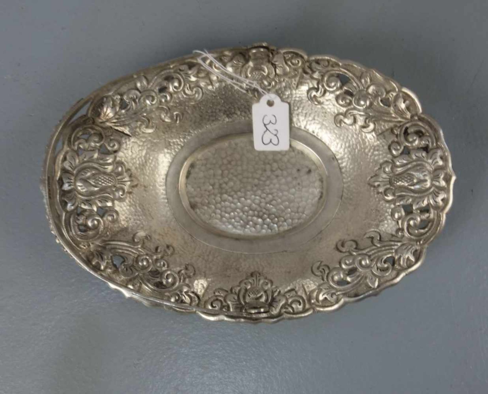 SILBERNE SCHALE / KORBSCHALE / silver bowl, 800er Silber (112 g), gepunzt mit Feingehaltsangabe - Bild 3 aus 5