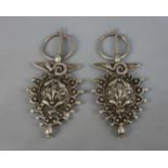 BERBER-SCHMUCK: FIBELPAAR / oriental jewellery, Beni Mellalle, Marokko, Silber (119,5 g). Zwei