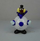 MURANO - GLASFIGUR "Clown" / glass figure, polychrome, vollplastische Ausformung aus mundgeblasenem,