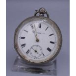 ENGLISCHE SCHLÜSSELTASCHENUHR mit amerikanischem Werk / TASCHENUHR / open face pocket watch, 1. H.