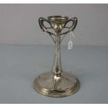 JUGENDSTIL - LEUCHTER / TISCHLEUCHTER / art nouveau candle stand, versilbertes Metall, um 1900.