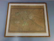HISTORISCHE STADTKARTE BERLIN / map of the city Berlin, handkolorierter Stahlstich, um 1821 / 1.