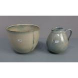 SCHALE UND KRUG / bowl and jug, Keramik / Studiokeramik, Töpferei Gisela (geb. 1938) und Walter (