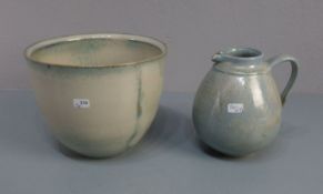 SCHALE UND KRUG / bowl and jug, Keramik / Studiokeramik, Töpferei Gisela (geb. 1938) und Walter (