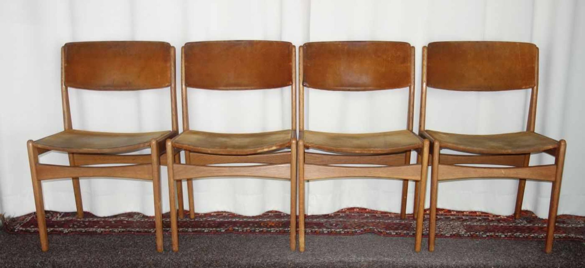 4 STÜHLE / ESSZIMMERSTÜHLE / chairs, dänisches Mid Century Design, 1960er Jahre, Frem Röjle /