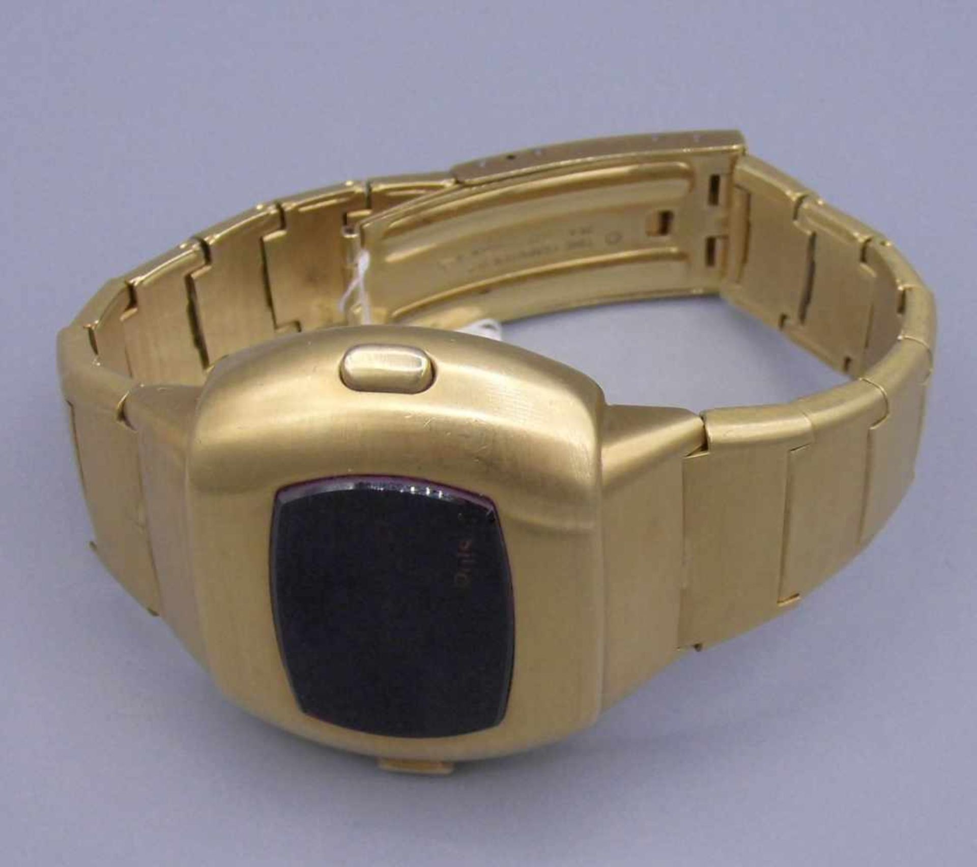 GOLDENE ARMBANDUHR / DIGITALUHR : Pulsar P3 "Date Command" / digital watch, 1970er Jahre, Gehäuse - Image 3 of 7