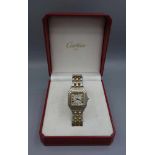 VINTAGE ARMBANDUHR - Cartier "Panthere" / wristwatch, Mitte 20. Jh., Quartz-Uhr, Manufaktur