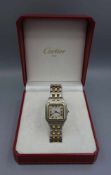 VINTAGE ARMBANDUHR - Cartier "Panthere" / wristwatch, Mitte 20. Jh., Quartz-Uhr, Manufaktur