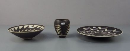 LERCH-BRODERSEN, INKE (geb. 1946 in Rendsburg): Schalen und Vase / bowls and vase, Keramik /