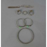 BERBER-SCHMUCK: RINGE, OHRBEHANG UND ARMREIF / oriental jewellery, Marokko, Silber, versilbertes