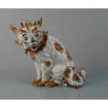PORZELLANFIGUR "Hund" / "Bologneser Hund", Sächsische Porzellanfabrik zu Potschappel von Carl