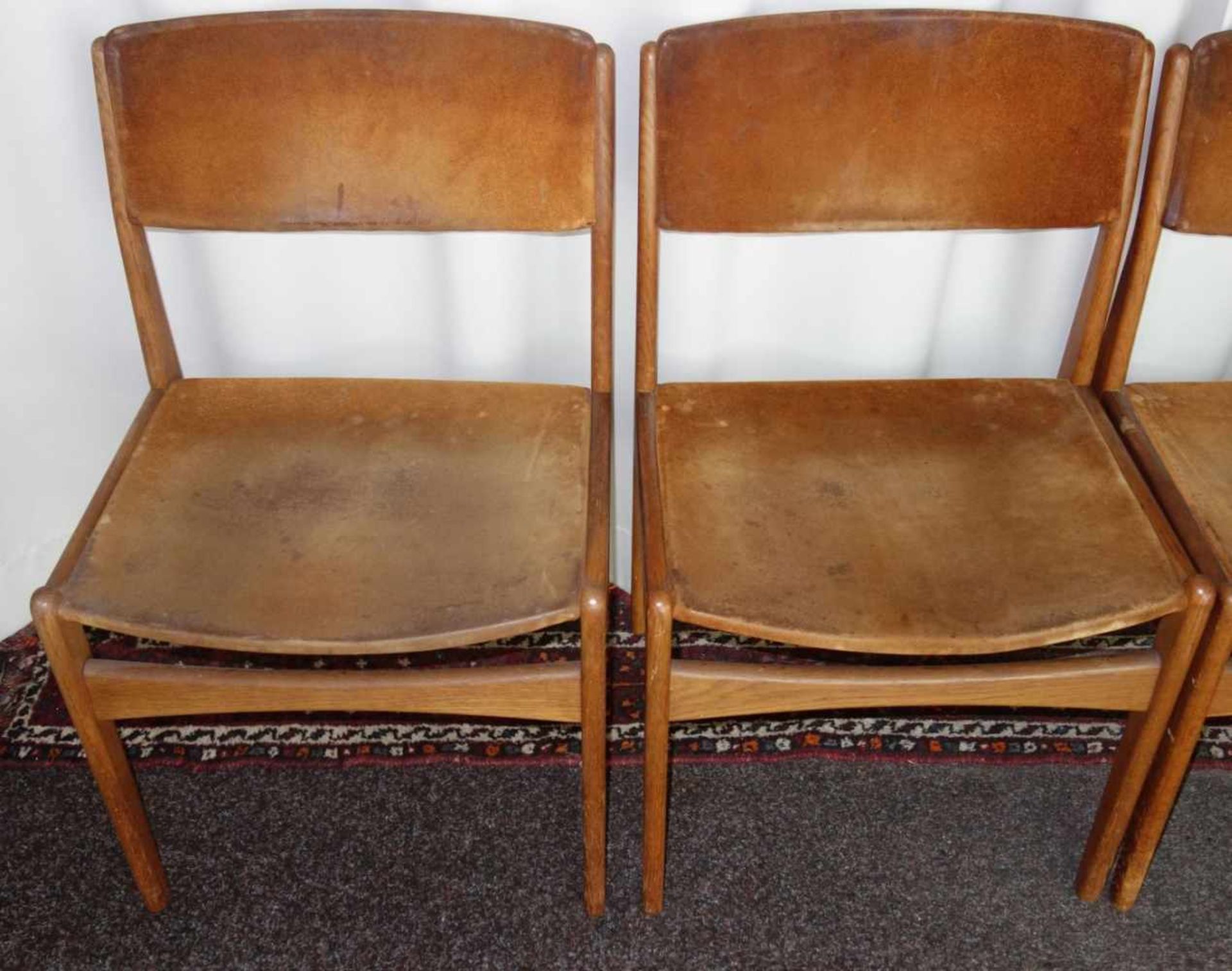 4 STÜHLE / ESSZIMMERSTÜHLE / chairs, dänisches Mid Century Design, 1960er Jahre, Frem Röjle / - Bild 3 aus 4