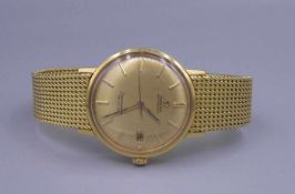 GOLDENE ARMBANDUHR / wristwatch, Automatik-Uhr, Manufaktur Omega, Modell "Seamaster De Ville".