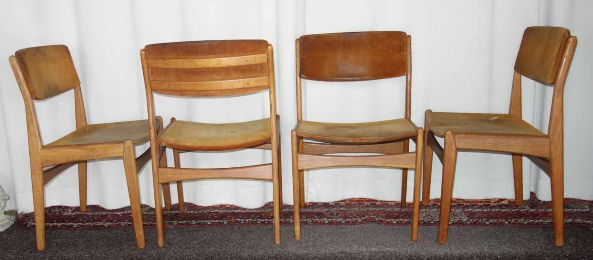4 STÜHLE / ESSZIMMERSTÜHLE / chairs, dänisches Mid Century Design, 1960er Jahre, Frem Röjle / - Bild 4 aus 4