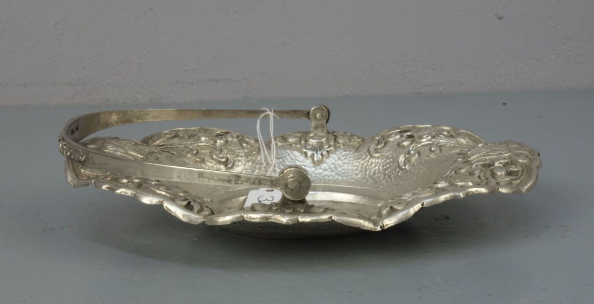 SILBERNE SCHALE / KORBSCHALE / silver bowl, 800er Silber (112 g), gepunzt mit Feingehaltsangabe - Bild 4 aus 5