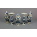 SET VON 5 CHINESISCHEN VASEN / set of 5 chinese vases, Porzellan, China, ungemarkt. Weißgraue Glasur