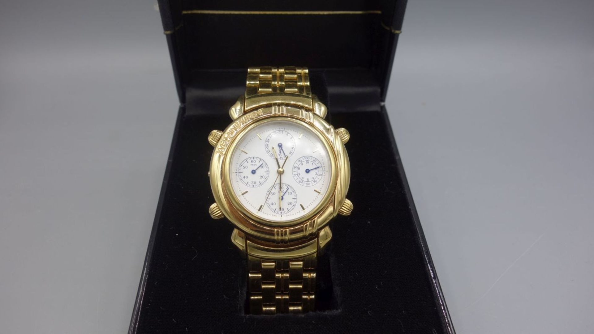 ARMBANDUHR / CHRONOGRAPH - YVES SAINT LAURENT / wristwatch, Quartz. Uhr aus der Yves Saint Laurent