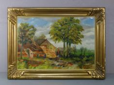 BÖTJER-MALLET, SOPHIE (Worpswede 1887-1966 ebd.), Gemälde / painting: "Landschaft mit Gehöft,