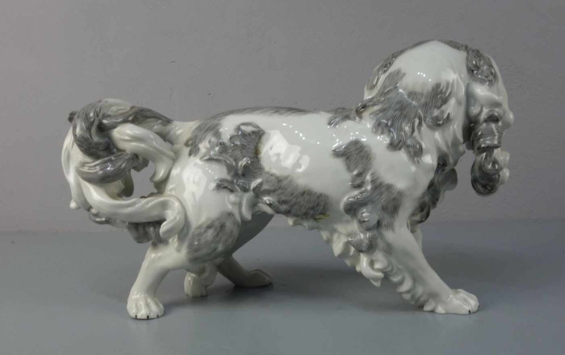 PORZELLANFIGUR "Hund" / "King Charles Spaniel", Sächsische Porzellanfabrik zu Potschappel von Carl - Bild 3 aus 6