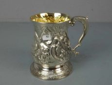 SILBERNER BECHER / HUMPEN in barocken Formen / mug, Sterlingsilber (416,5 g), gepunzt mit