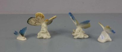 KONVOLUT PORZELLANFIGUREN: "Schmetterlinge" / porcelain figures "butterflies", Porzellan, partiell