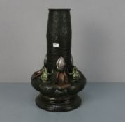 DUNAND, JEAN (1877-1942): Vase mit Froschmotiven / bronce vase mit frog motifs, Bronze auf