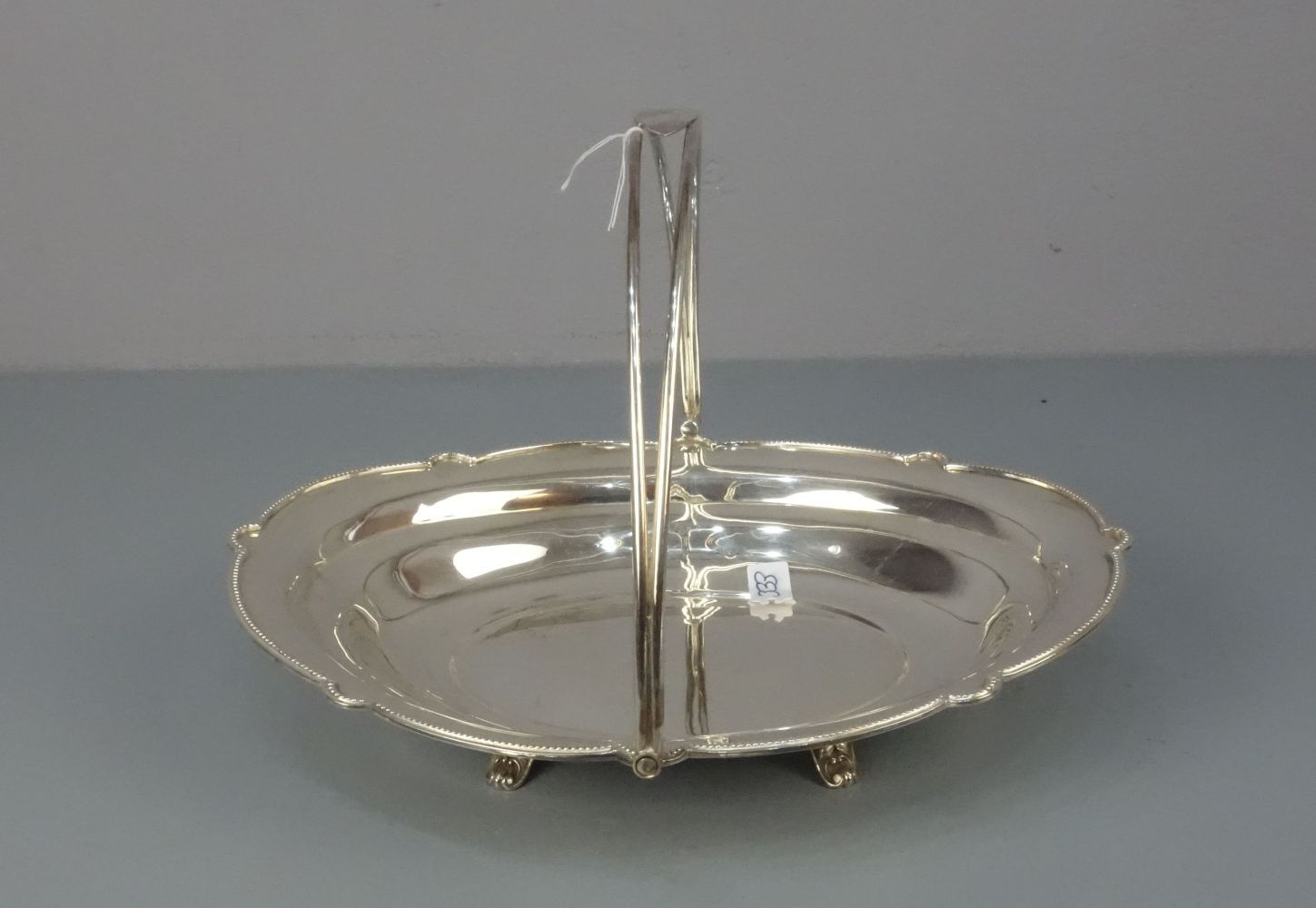 VERSILBERTE SCHALE / HENKELSCHALE / plated bowl, gemarkt JC & Co. Ltd. und EPNS (für "