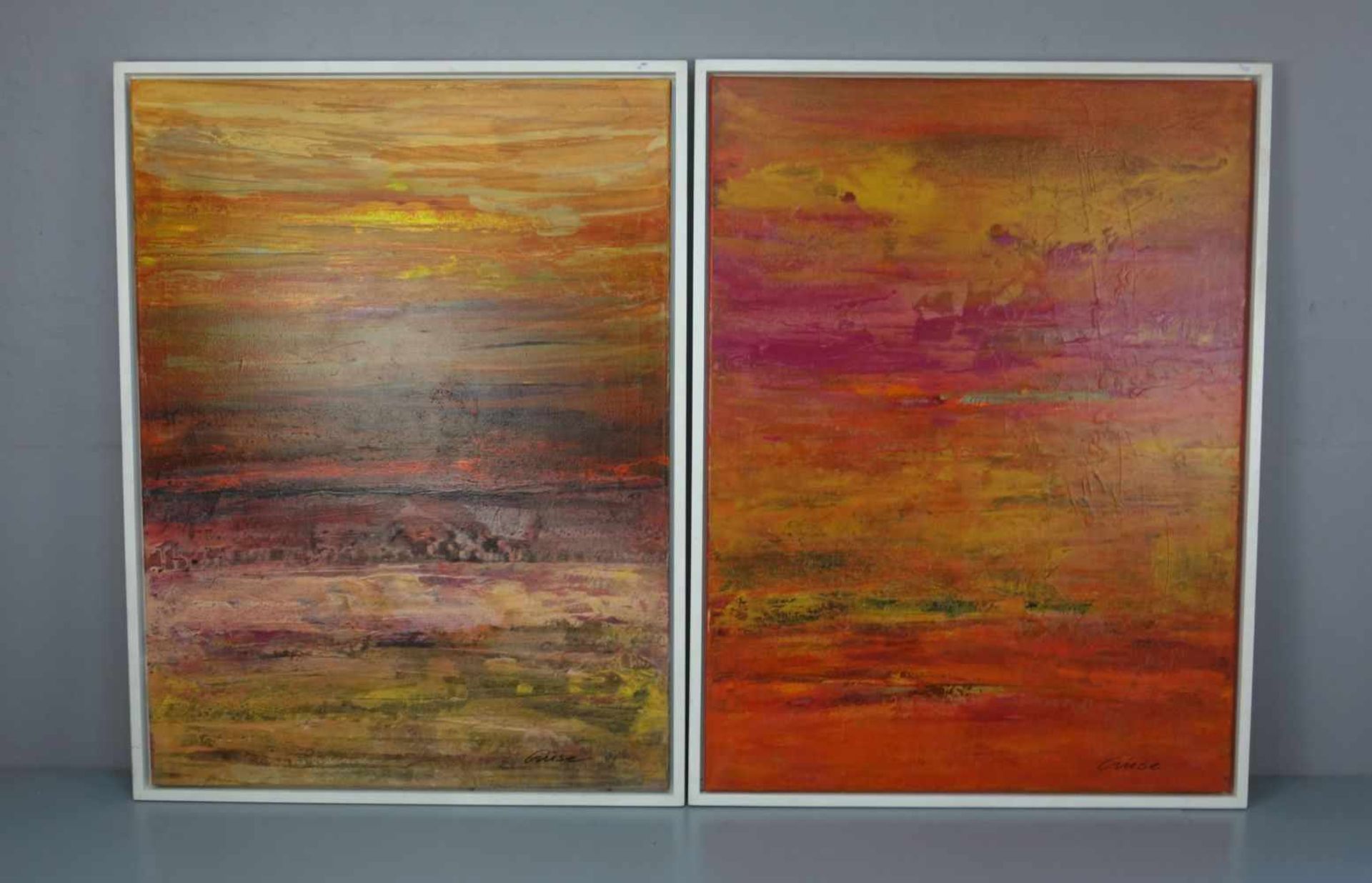 CRUSE, GISELA (geb. 1941 in Rheine), Paar Gemälde / painting: "Diptychon", 2007, Mischtechnik auf