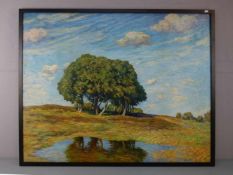 KAUFHOLD, AUGUST (Bremen 1884-1955 Dötlingen), Gemälde / painting: "Landschaft mit Baumgruppe und