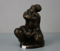 Jonk, Nic (Grootschermer 1928-1995 Alkmaar), Skulptur / sculpture "Mutter und Kind", Bronze,