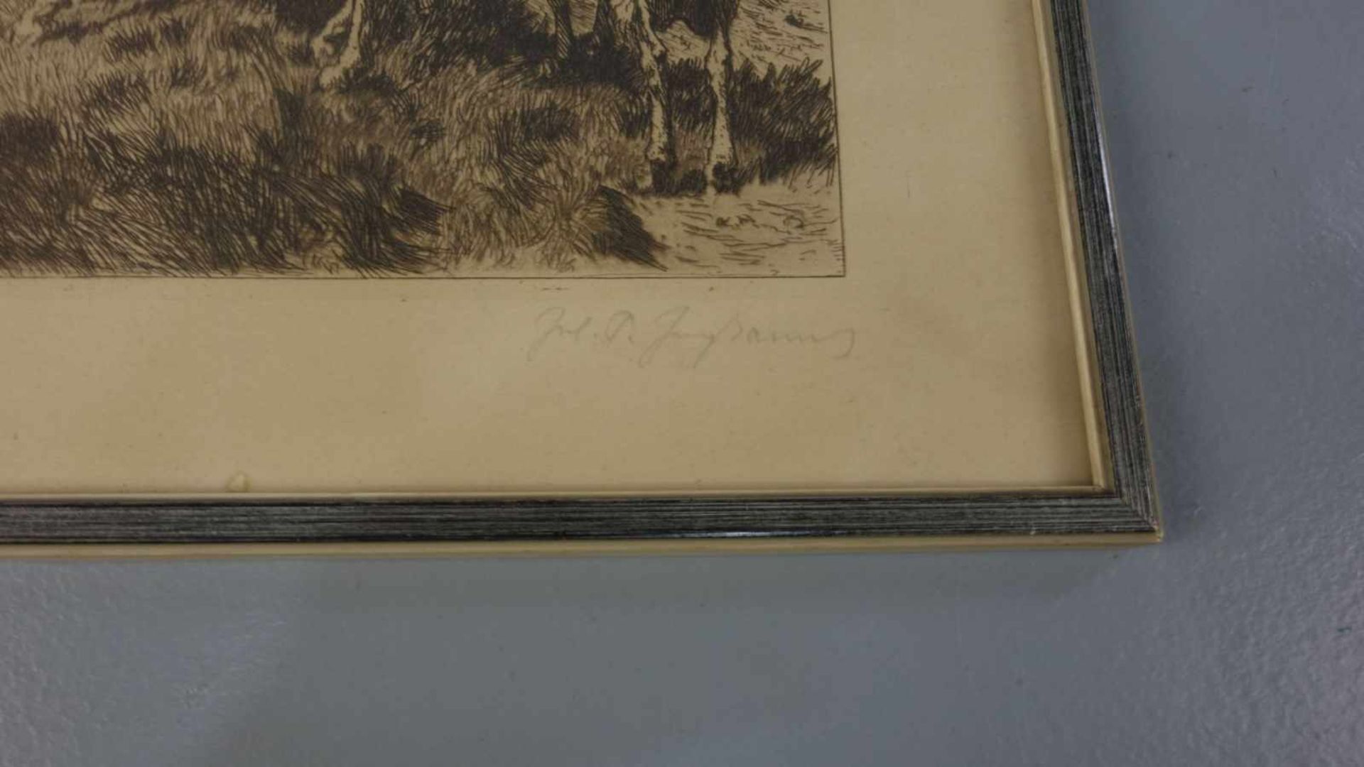 JUNGHANNS, JULIUS PAUL (Wien 1876-1958 Düsseldorf), Radierung: "Junger Ziegenhirte mit Herde", u. r. - Image 2 of 3