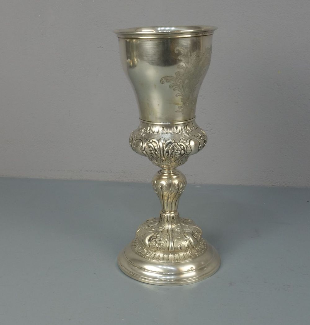 SILBERNER POKAL IN BAROCKEN FORMEN, 800er Silber (425,5 g), Österreich - Ungarn, 1872-1922, - Image 3 of 7