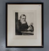 HECKER, FRANZ (Bersenbrück 1870-1943 Osnabrück), Radierung und Aquatinta / etching: "Mann mit