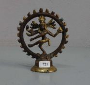 SKULPTUR / sculpture: "Shiva", Indonesien, Bronze, hellbraun patiniert und goldfarben akzentuiert.