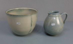 SCHALE UND KRUG / bowl and jug, Keramik / Studiokeramik, Töpferei Gisela (geb. 1938) und Walter (