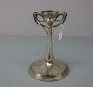 JUGENDSTIL - LEUCHTER / TISCHLEUCHTER / art nouveau candle stand, versilbertes Metall, um 1900.