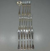 RESTBESTECK WILKENS / silver cutlery, 20. Jh., deutsch, 800er Silber, 870 Gramm. Gemarkt mit