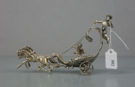 SILBERNE FIGURENGRUPPE / SKULPTUR: "Kutsche mit Putten" / silver carriage with putti, Silber (120