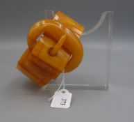 MODERNES BERNSTEIN - ARMBAND in Gürtelform mit "Gürtel-Schließe"; flexibel gereihte Butterscotch -