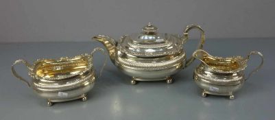 REGENCY TEEKERN - TEEKANNE, ZUCKERTOPF UND MILCHKANNE / teapot, sugar pot and milk pot, England,