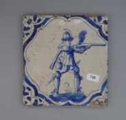 BAROCK - FLIESE "Soldat" / FAYENCE - FLIESE / HOLLÄNDISCHE FLIESE / WANDFLIESE / tegel / tile, 17.