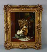 LEROY, JULES GUSTAVE (1856-1921), Gemälde / painting: "Interieur mit spielenden Katzen", Öl auf Holz