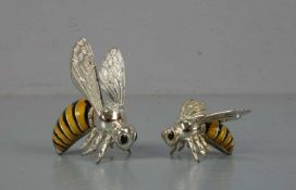 FIGÜRLICHES SILBER: WESPE UND HORNISSE / silver wasp and silver hornet, Italien, 20. Jh., 925er