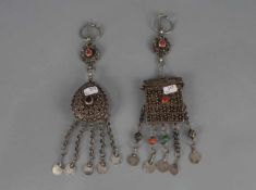 BERBER-SCHMUCK: MÜNZFIBELN / oriental jewellery with french coins, Marokko, Silber, Glas, Stein (