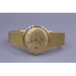 GOLDENE ARMBANDUHR / wristwatch, Automatik-Uhr, Manufaktur Omega, Modell "Seamaster De Ville".